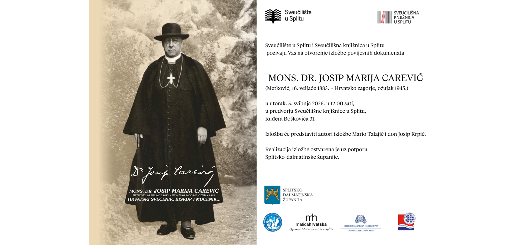 Izložba povijesnih dokumenata o mons. dr. Josipu Mariji Careviću
